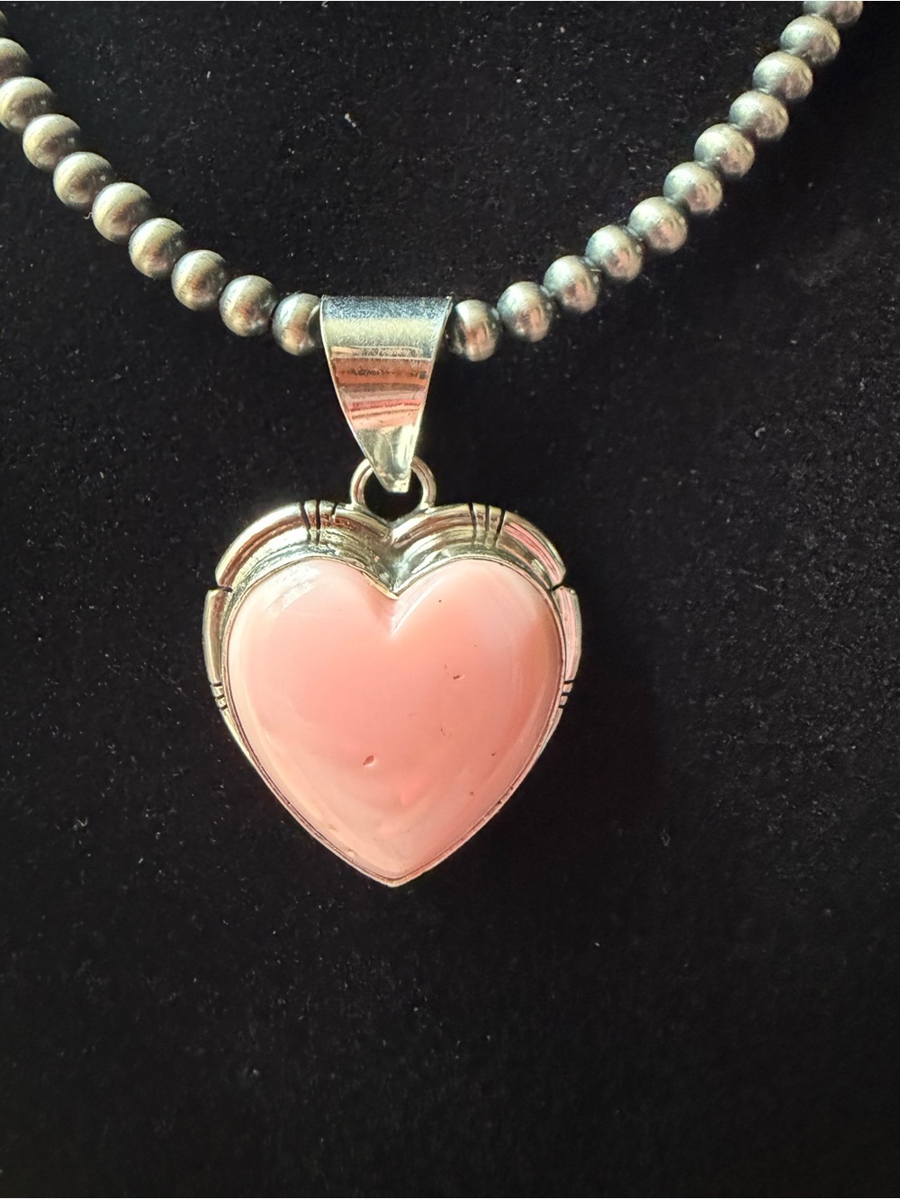 Native American Pink Conch Heart Pendant - Women Jewelry